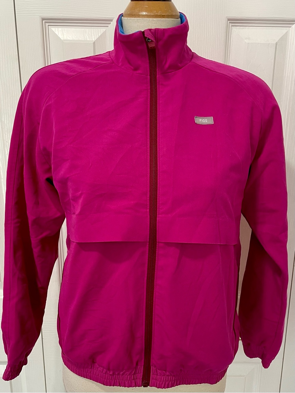 FIGS Women's Bright Magenta Zip Bomber Jacket